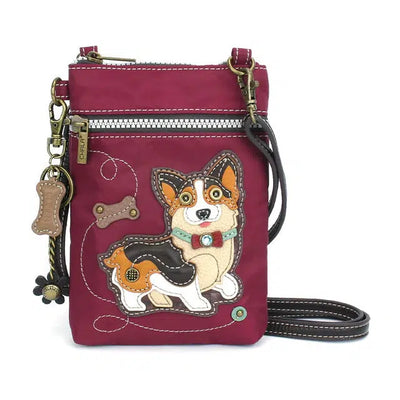 Corgi RFID Cell Phone Crossbody-Accessories, Burgundy, Cell Phone, Cell Phone Crossbody, Corgi, Crossbody, Purses & Wallets, RFID Protected, Women, women's-[option4]-[option5]-[option6]-Bella Bliss Boutique in Texas