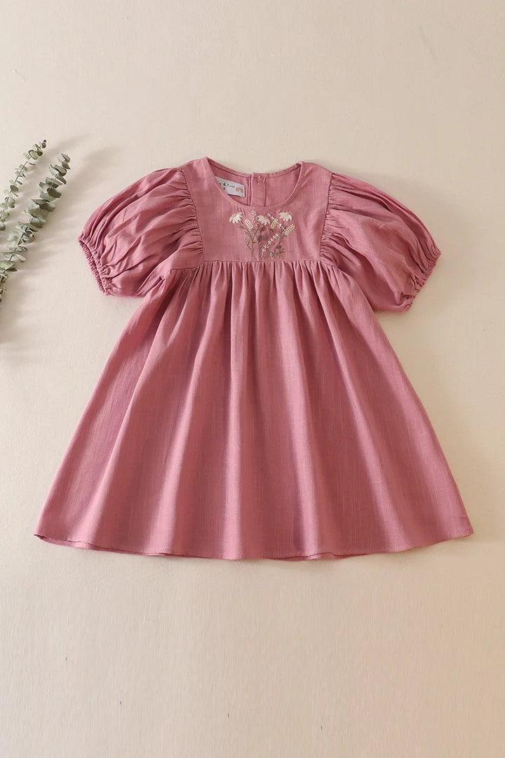 Daisy Embroidery Linen Dress Daisy Embroidery Linen Dress