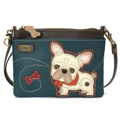 French Bulldog Mini Crossbody-Accessories, Cross Body, Crossbody, French Bulldog, Mini Crossbody, Purses & Wallets, Turquoise, Women, women's-[option4]-[option5]-[option6]-Bella Bliss Boutique in Texas