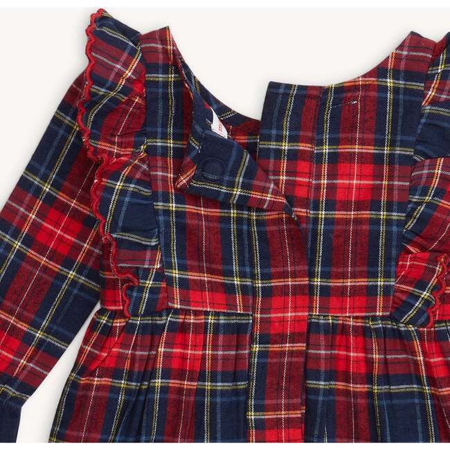 Holiday Plaid Magnetic Ruffle Romper 12-18M