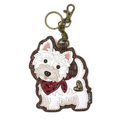 Westie Key Fob/Coin Purse-Accessories, Coin Purse, Key Chain, Key Fob, Keychain, keychains, Keychains & Coinpurses, Purses & Wallets, Westie, Women, women's-[option4]-[option5]-[option6]-Bella Bliss Boutique in Texas