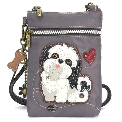 White Shih Tzu RFID Cell Phone Crossbody-Accessories, Cell Phone, Cell Phone Crossbody, Crossbody, Grey, Purses & Wallets, RFID Protected, Shih Tzu, White Shih Tzu, Women, women's-[option4]-[option5]-[option6]-Bella Bliss Boutique in Texas