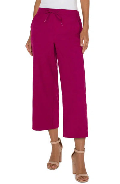 Wide Leg Pull-On Crop Pants-Bottoms, clothing, Crop, Crop Flare, Fuchsia Kiss, Mid Rise, Pants, Pull-On, Wide Leg, women, women's-XS-[option4]-[option5]-[option6]-Bella Bliss Boutique in Texas
