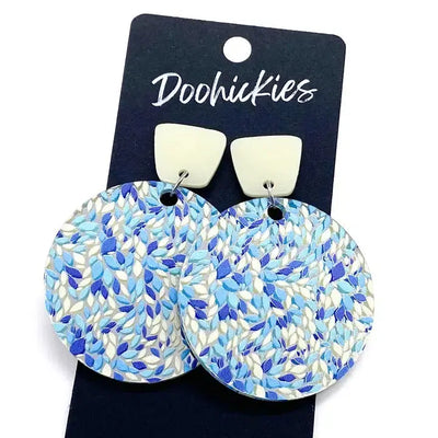 2" Blue Vine Acrylic Earrings-Acrylic, Blue, Cream, Dangle Earrings, Earring, Earrings, Jewelry, Post Earrings-[option4]-[option5]-[option6]-Bella Bliss Boutique in Texas