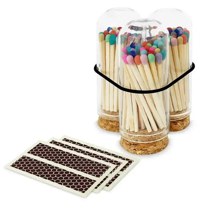 2" Matches + Striker in Mini Cloche-2" Matches,Candle Accessories,Matches,Mini Cloche,misc,Miscellaneous,Rainbow-[option4]-[option5]-[option6]-Bella Bliss Boutique in Texas