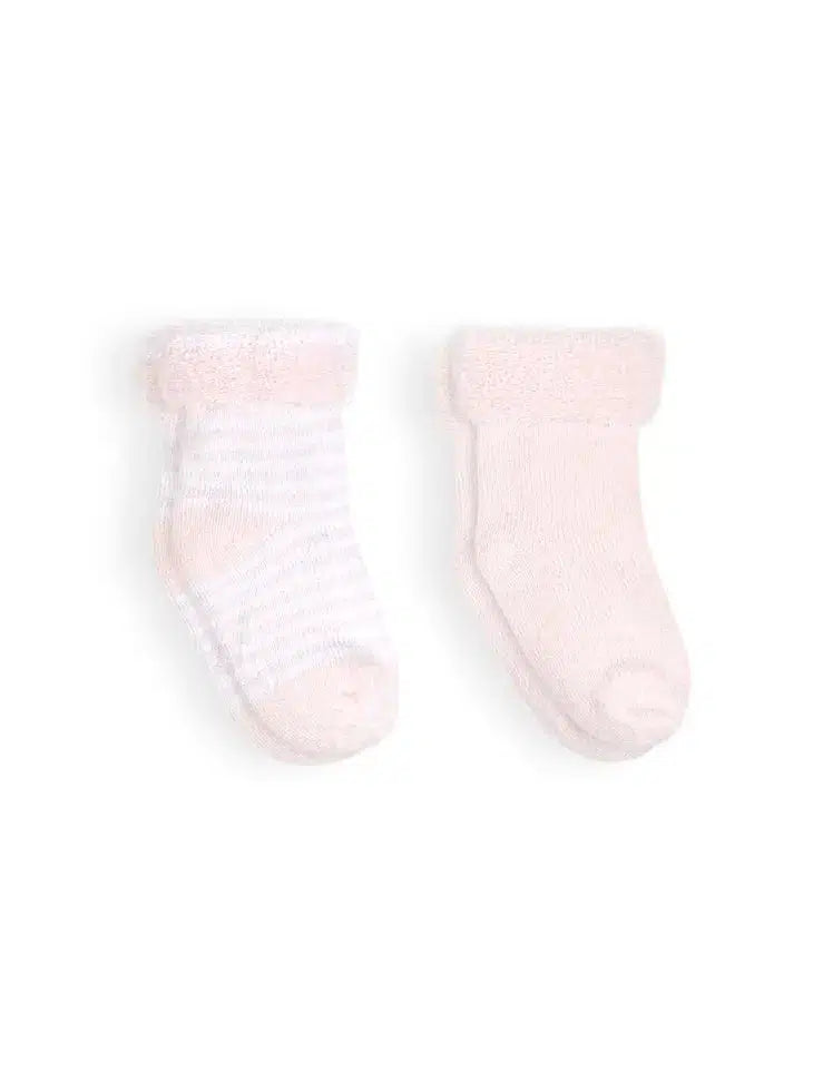 2-Pack Terry Socks-Baby Socks, Blue, Blue Stripe, Children & Tweens, children's, Childrens/Tween, clothing, Grey, Grey Stripe, Infant to 6, Pink, Pink Stripe, Socks, Stripe Socks, Terry Socks-Pink-[option4]-[option5]-[option6]-Bella Bliss Boutique in Texas