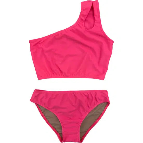 2PC One Shoulder Swimsuit-2 piece,Blue,Children & Tweens,clothing,Pink,Sale,Swimsuit,Swimwear,Tween 7-14,Tweens 7-14,two piece-[option4]-[option5]-[option6]-Bella Bliss Boutique in Texas