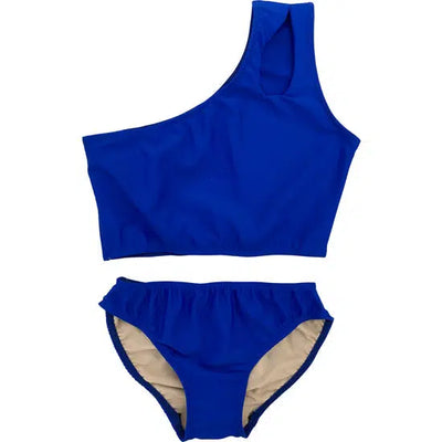 2PC One Shoulder Swimsuit-2 piece,Blue,Children & Tweens,clothing,Pink,Sale,Swimsuit,Swimwear,Tween 7-14,Tweens 7-14,two piece-[option4]-[option5]-[option6]-Bella Bliss Boutique in Texas