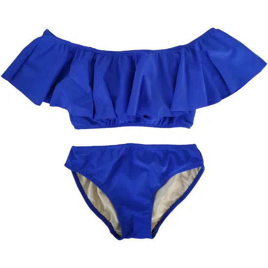 2PC Ruffle Swimsuit - Royal Blue-2 piece,Blue,Children & Tweens,clothing,ruffle,Ruffle Detail,Sale,Swimsuit,Swimwear,Tween 7-14,Tweens 7-14-[option4]-[option5]-[option6]-Bella Bliss Boutique in Texas