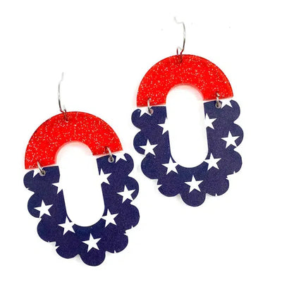 2.25" Liberty Dangle Earrings-Dangle Earrings, Earring, Earrings, French Wire Earrings, Glitter, Jelly, Jewelry, Patriotic, Red White & Blue-[option4]-[option5]-[option6]-Bella Bliss Boutique in Texas