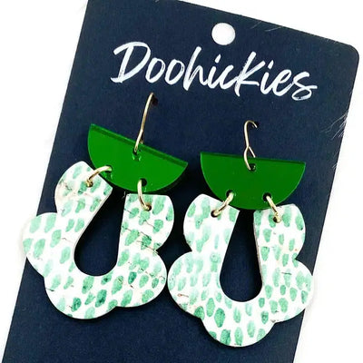 2.5" Green Droplet Loopie Earrings-Corkies, Dangle Earrings, Earring, Earrings, French Wire Earrings, green, Jewelry, St Paddy's Day, St Patrick's Day-[option4]-[option5]-[option6]-Bella Bliss Boutique in Texas