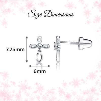 Silver Infinity Cross Earrings