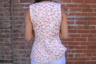 Abstract Pattern Jacquard Top-Abstract,Abstract Pattern,Abstract Print,clothing,Gold Accents,Jacquard,Jacquard Pattern,Pink,Sleeveless,Top,Tops,Women,women's,Woven Top-[option4]-[option5]-[option6]-Bella Bliss Boutique in Texas