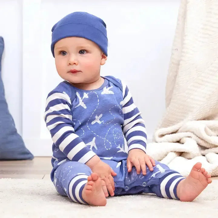 Airplanes Cotton Romper-Airplanes,Blue,Children & Tweens,children's,clothing,Cotton Romper,Infant to 6,Jumpsuits & Rompers,Onsie,romper,Rompers-[option4]-[option5]-[option6]-Bella Bliss Boutique in Texas