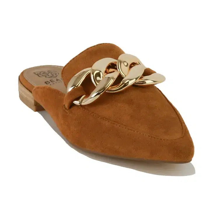 Almond Toe Chain Deco Mules-Almond Toe,Camel,Chain Decoration,Mules,Shoes,Women,women's-[option4]-[option5]-[option6]-Bella Bliss Boutique in Texas