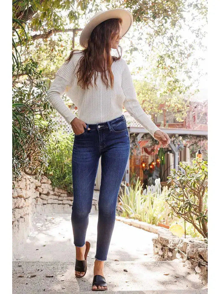 Amber Mid Rise Crop Skinny Jeans-Amber,Bottoms,clothing,Crop,Cropped,Dark Brew,denim,Jeans,Mid Rise,Pants,Skinny Jeans,Women,women's-[option4]-[option5]-[option6]-Bella Bliss Boutique in Texas