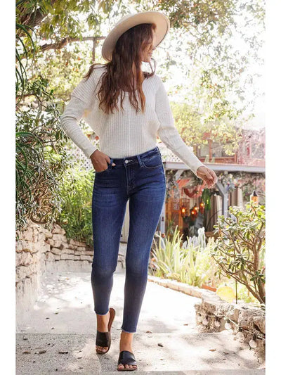 Amber Mid Rise Crop Skinny Jeans-Amber,Bottoms,clothing,Crop,Cropped,Dark Brew,denim,Jeans,Mid Rise,Pants,Skinny Jeans,Women,women's-[option4]-[option5]-[option6]-Bella Bliss Boutique in Texas