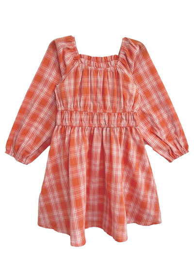 Amelia Dress-Autumn Orange,Children & Tween,Children & Tweens,children's,Childrens/Tween,dresses,Fall,Fall Favorites,Fall Plaid,girls,Infant to 6,little girls dresses,orange,Tween 7-14,Tweens 7-14-[option4]-[option5]-[option6]-Bella Bliss Boutique in Texas