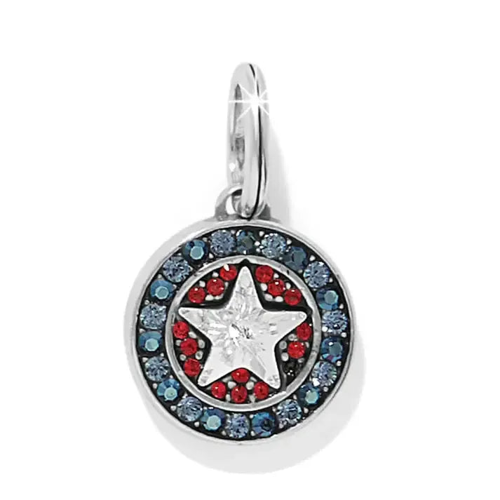 American Star Charm-American Star,Blue Crystals,Brighton,Charm,Charms,Clear Crystal,Crystal,Crystals,Jewelry,Patriotic,Patriotic Charm,Red Crystals,Red White & Blue,USA,USA Charm-[option4]-[option5]-[option6]-Bella Bliss Boutique in Texas