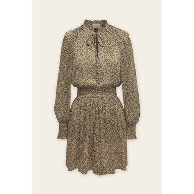 Animal Print Lurex Ruffled Mini Dress-Animal Print,clothing,dress,Dress Forum,dresses,Layered Dress,leopard,Leopard Print,Long Sleeve,Mini Dress,Party Dress,Ruffle Detail,Split Neckline,V-Neck,Women,women's-[option4]-[option5]-[option6]-Bella Bliss Boutique in Texas