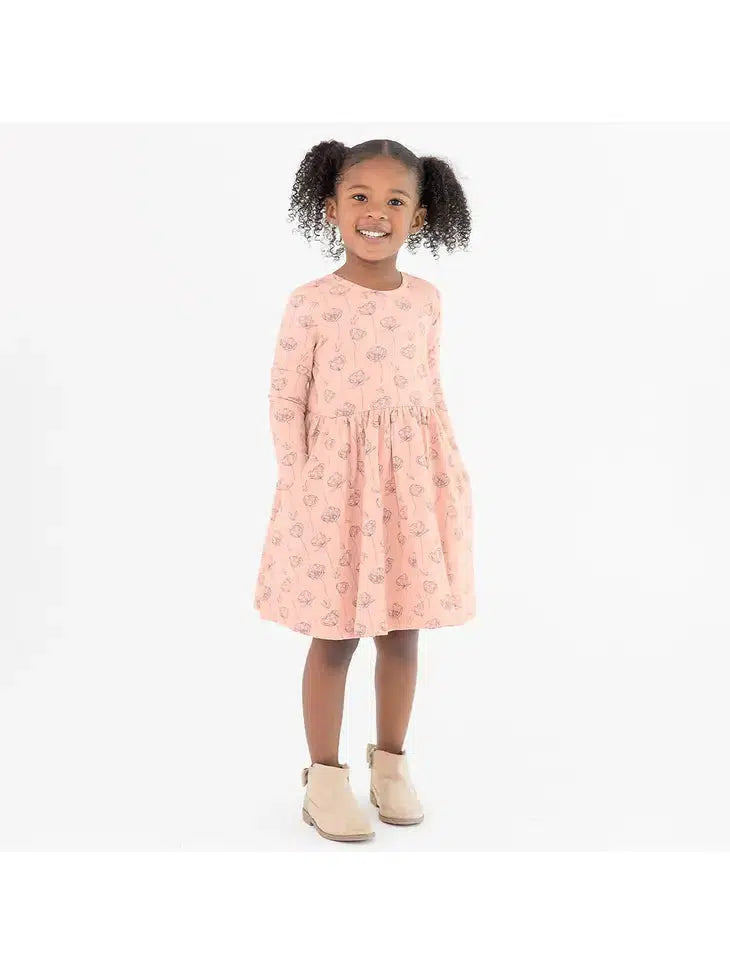 Antique Rose Twirl Dress - Size 7 Only-Antique Rose, Bow Detail, Children & Tweens, clothing, dress, dresses, Tweens 7-14, Twirl Dress-[option4]-[option5]-[option6]-Bella Bliss Boutique in Texas