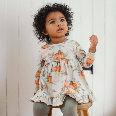 Autumn Feels Infant Tunic Set-Burt's Bees Baby,Children & Tweens,children's,Childrens/Tween,Fall Floral,holiday,Infant to 6,Long Sleeve,Ruffle Detail,Ruffle Trim-[option4]-[option5]-[option6]-Bella Bliss Boutique in Texas