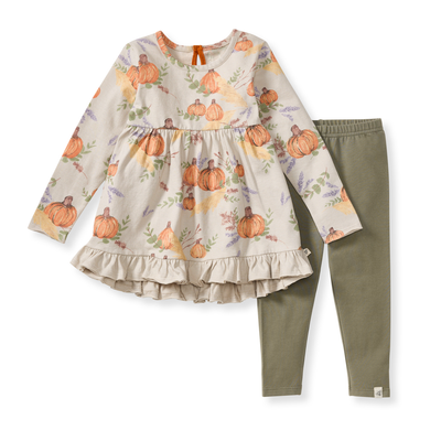 Autumn Feels Infant Tunic Set-Burt's Bees Baby,Children & Tweens,children's,Childrens/Tween,Fall Floral,holiday,Infant to 6,Long Sleeve,Ruffle Detail,Ruffle Trim-[option4]-[option5]-[option6]-Bella Bliss Boutique in Texas