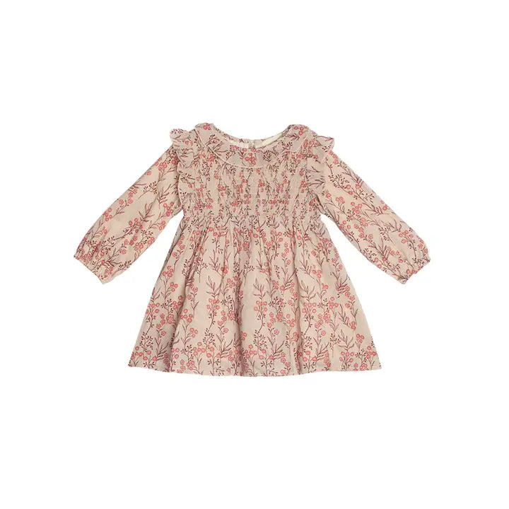 Autumn Floral Dress-Autumn Floral, Brown, Children & Tweens, children's, clothing, dress, dresses, Fall Floral, Floral Print, Infant to 6, Long Sleeve-2T-[option4]-[option5]-[option6]-Bella Bliss Boutique in Texas