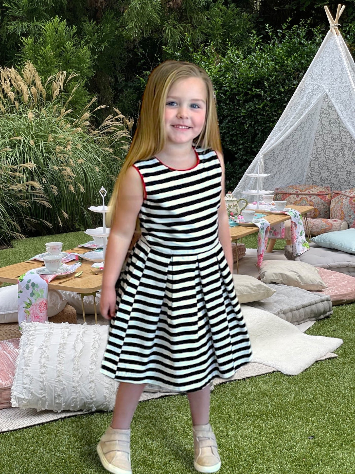 Bambini Striped Dress-Children & Tweens,children's,Doe a Dear,dresses,girls,Infant to 6,infant-6,Sale,stripe,toddler-[option4]-[option5]-[option6]-Bella Bliss Boutique in Texas