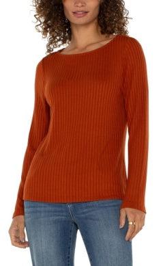 Boat Neck Knit Top-Boat Neck, Cedar, clothing, Long Sleeve, Top, Tops, Women, women's-[option4]-[option5]-[option6]-Bella Bliss Boutique in Texas