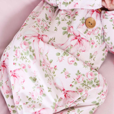 Bows in Bloom Bamboo Knot Gown & Hat Set-Baby Gifts,Bamboo Viscose,Caden Lane,Children & Tween,Children & Tweens,Floral Print,Hair Bows,Infant to 6,newborn,Stretch,Swaddle + Headband-[option4]-[option5]-[option6]-Bella Bliss Boutique in Texas