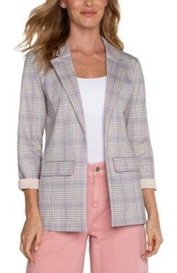 Boyfriend Blazer-Boyfriend,Boyfriend Blazer,clothing,Coats & Jackets,Fuchsia Kiss,Fuchsia Kiss Plaid,jacket,women,women's-[option4]-[option5]-[option6]-Bella Bliss Boutique in Texas