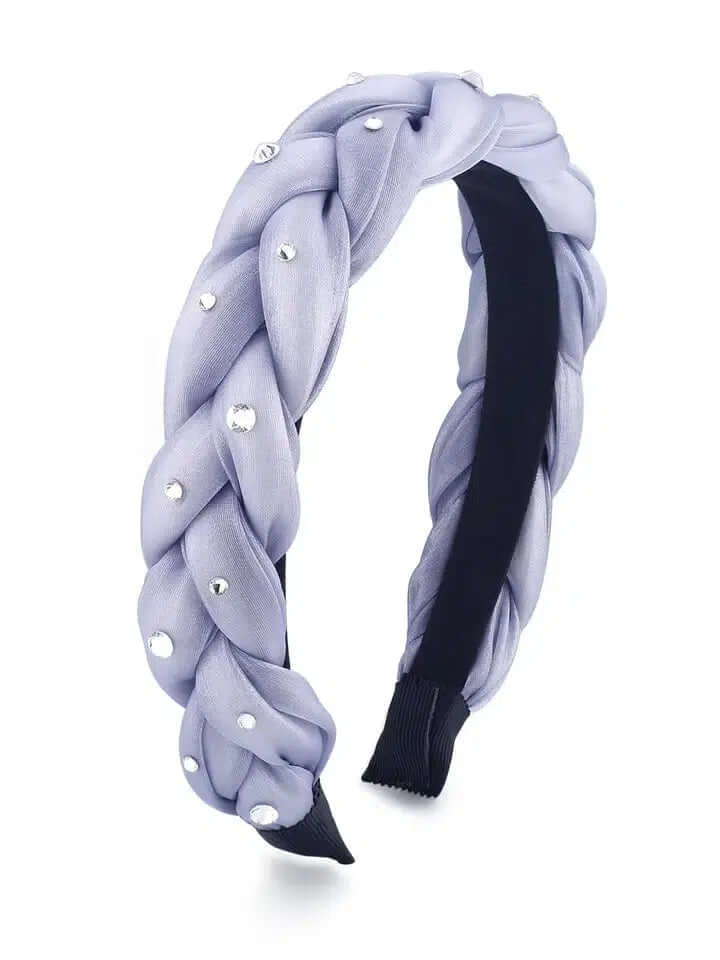 Braided Headband-Blue,Braided,Braided Headband,Children & Tweens,children's,children's Accessories,Crystal,Crystal Detail,Crystals,Hair Bows,Headband,Infant to 6,Pink,purple,Tweens 7-14-[option4]-[option5]-[option6]-Bella Bliss Boutique in Texas