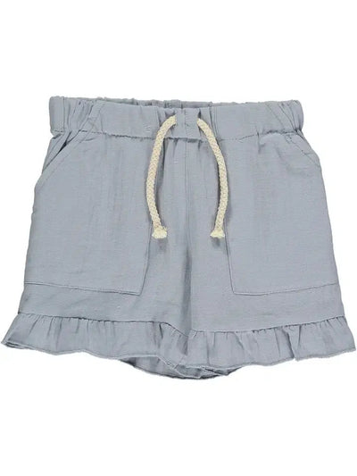 Brynlee Ruffle Hem Shorts-Blue,Bottoms,Children & Tweens,children's,clothing,Cream,Infant to 6,Pink,Ruffle Detail,Ruffle Hem,shorts,Tie Waist,Tie Waist Shorts,Tweens 7-14-[option4]-[option5]-[option6]-Bella Bliss Boutique in Texas