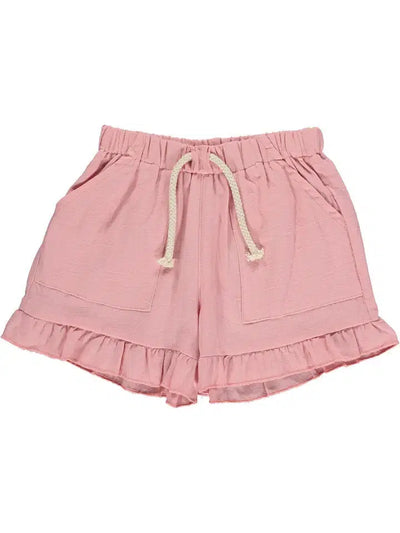 Brynlee Ruffle Hem Shorts-Blue,Bottoms,Children & Tweens,children's,clothing,Cream,Infant to 6,Pink,Ruffle Detail,Ruffle Hem,shorts,Tie Waist,Tie Waist Shorts,Tweens 7-14-[option4]-[option5]-[option6]-Bella Bliss Boutique in Texas