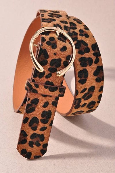 CLEAN HORSESHOE LEOPARD BELT-Accessories,anbfashion,Animal Print,Belt,Belts,clothing,Faux Fur,Women,women's-Cognac-[option4]-[option5]-[option6]-Bella Bliss Boutique in Texas