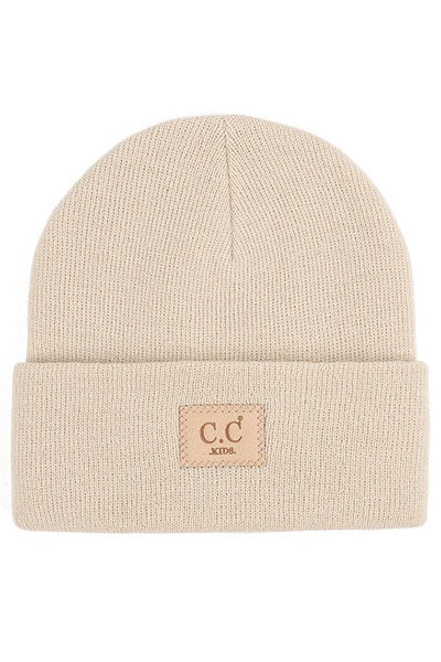 C.C Kids Classic Rib Patch Beanie-Baby Essentials,Beanie,Beige,Black,Children & Tween,Children & Tweens,children's,children's Accessories,Childrens/Tween,Grey,hat,Hats,Infant to 6-Beige-[option4]-[option5]-[option6]-Bella Bliss Boutique in Texas
