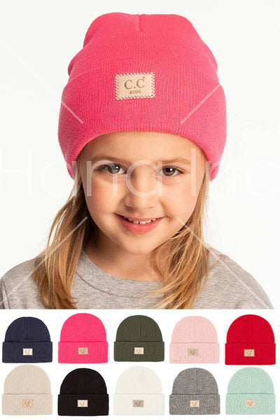 C.C Kids Classic Rib Patch Beanie-Baby Essentials,Beanie,Beige,Black,Children & Tween,Children & Tweens,children's,children's Accessories,Childrens/Tween,Grey,hat,Hats,Infant to 6-[option4]-[option5]-[option6]-Bella Bliss Boutique in Texas