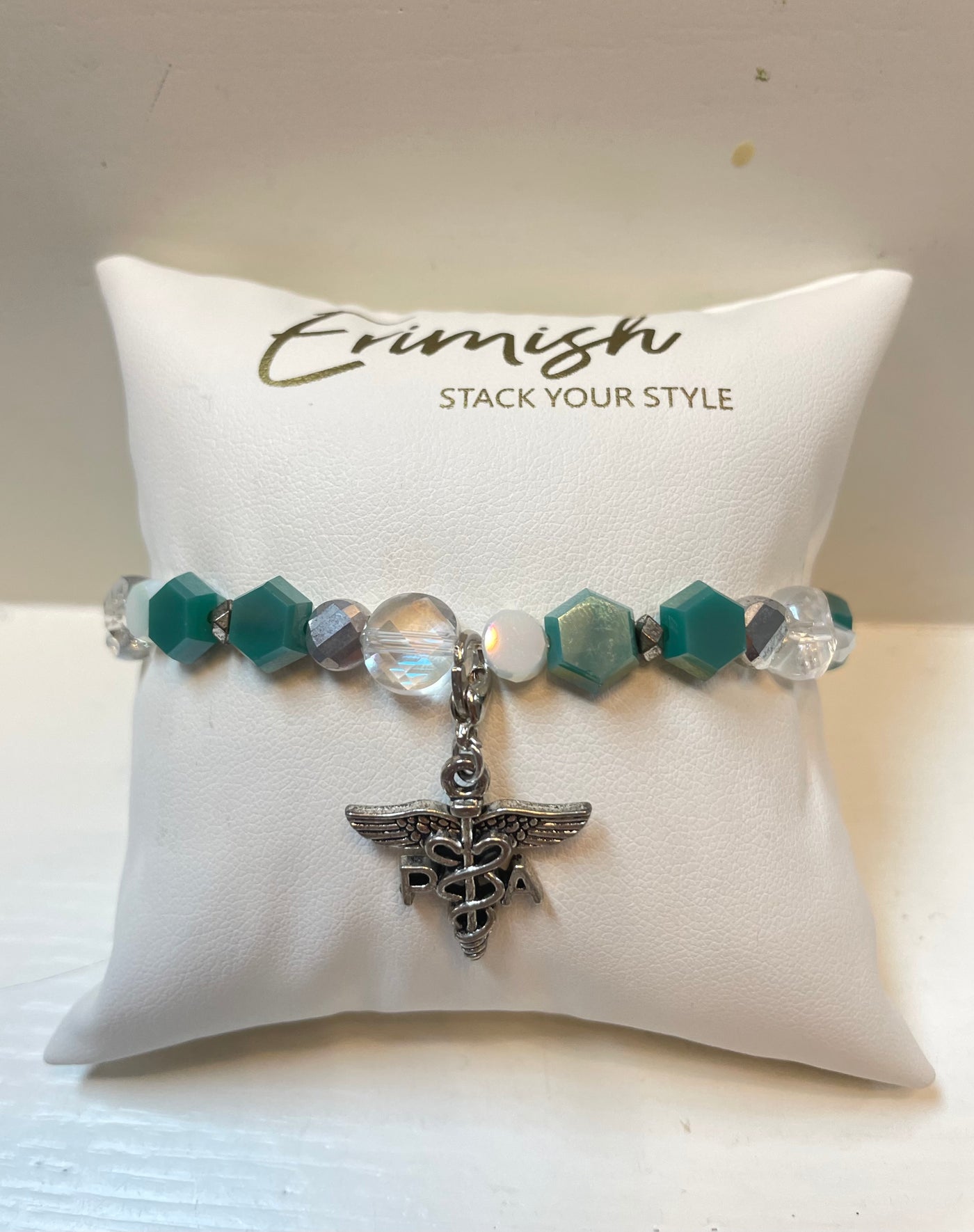Caduceus Charm Bracelet-Bracelet,Bracelets,Charm Bracelet,Erimish,Jewelry,One Size,Stretch Bracelet,Women-[option4]-[option5]-[option6]-Bella Bliss Boutique in Texas
