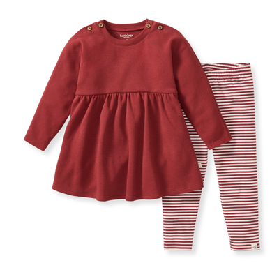 Candy Cane Cozy Organic Tunic & Legging Set-Burt's Bees Baby,Children & Tweens,children's,Childrens/Tween,clothing,little girls dresses-[option4]-[option5]-[option6]-Bella Bliss Boutique in Texas