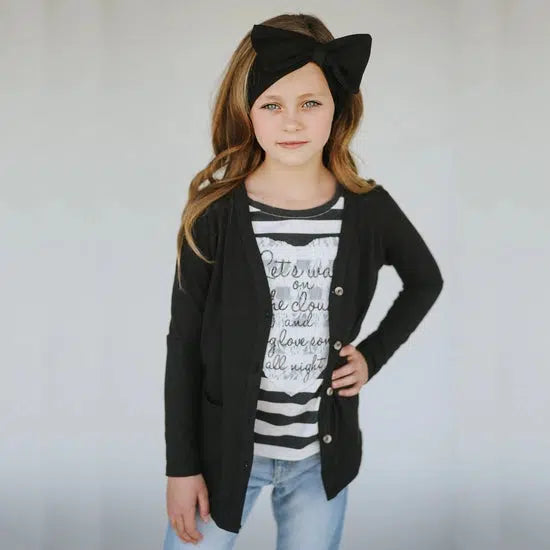 Cardigan Sweater-Black,Cardigan,Children & Tweens,Fall,mauve,tween,Tween 7-14,Tweens 7-14-[option4]-[option5]-[option6]-Bella Bliss Boutique in Texas