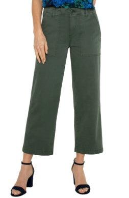 Cargo Crop Wide Leg Pants-Bottoms, Cargo, clothing, Crop, Cropped, Moss Green, Pants, Wide Leg, Women, women's-2/26-[option4]-[option5]-[option6]-Bella Bliss Boutique in Texas