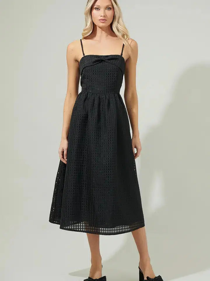 Cary Midi Dress-Black, Chest Bow, clothing, Detachable Straps, dress, dresses, Midi Dress, Sale, Strapless, Women, women's-XS-[option4]-[option5]-[option6]-Bella Bliss Boutique in Texas