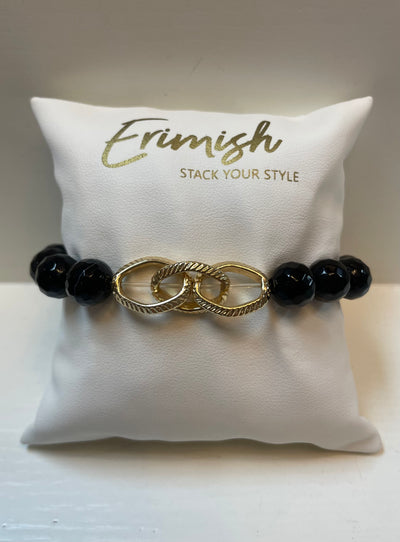 Charm Chain Bracelet-Black,Bracelet,Bracelets,gold,Jewelry,One Size,Stackable,Stretch Bracelet,Women-[option4]-[option5]-[option6]-Bella Bliss Boutique in Texas