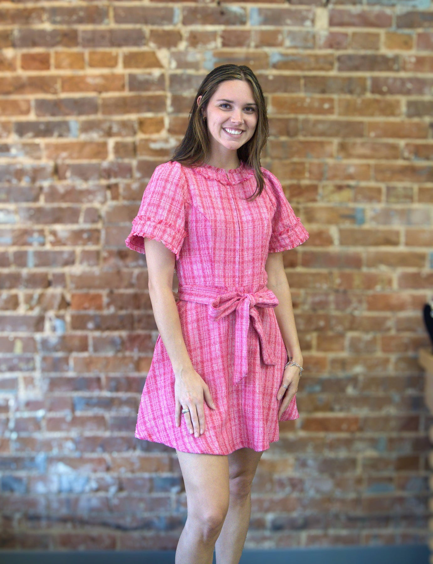 Checker Boucle Mini Dress Checker Boucle Mini Dress
