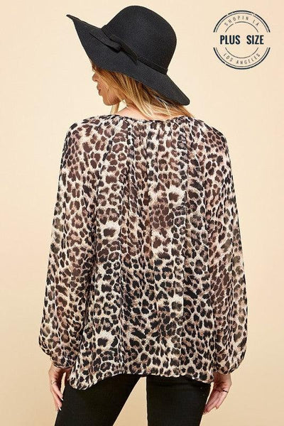 Cheetah Print Drawstring Top-Animal Print, Cheetah Print, clothing, Curvy, Sale, spring, Tops-[option4]-[option5]-[option6]-Bella Bliss Boutique in Texas