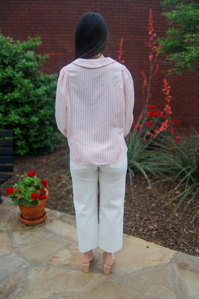 Chelsea Collar Top-Chelsea Collar,clothing,Pink,Pink Stripe,Striped,Tops,Women,women's-[option4]-[option5]-[option6]-Bella Bliss Boutique in Texas
