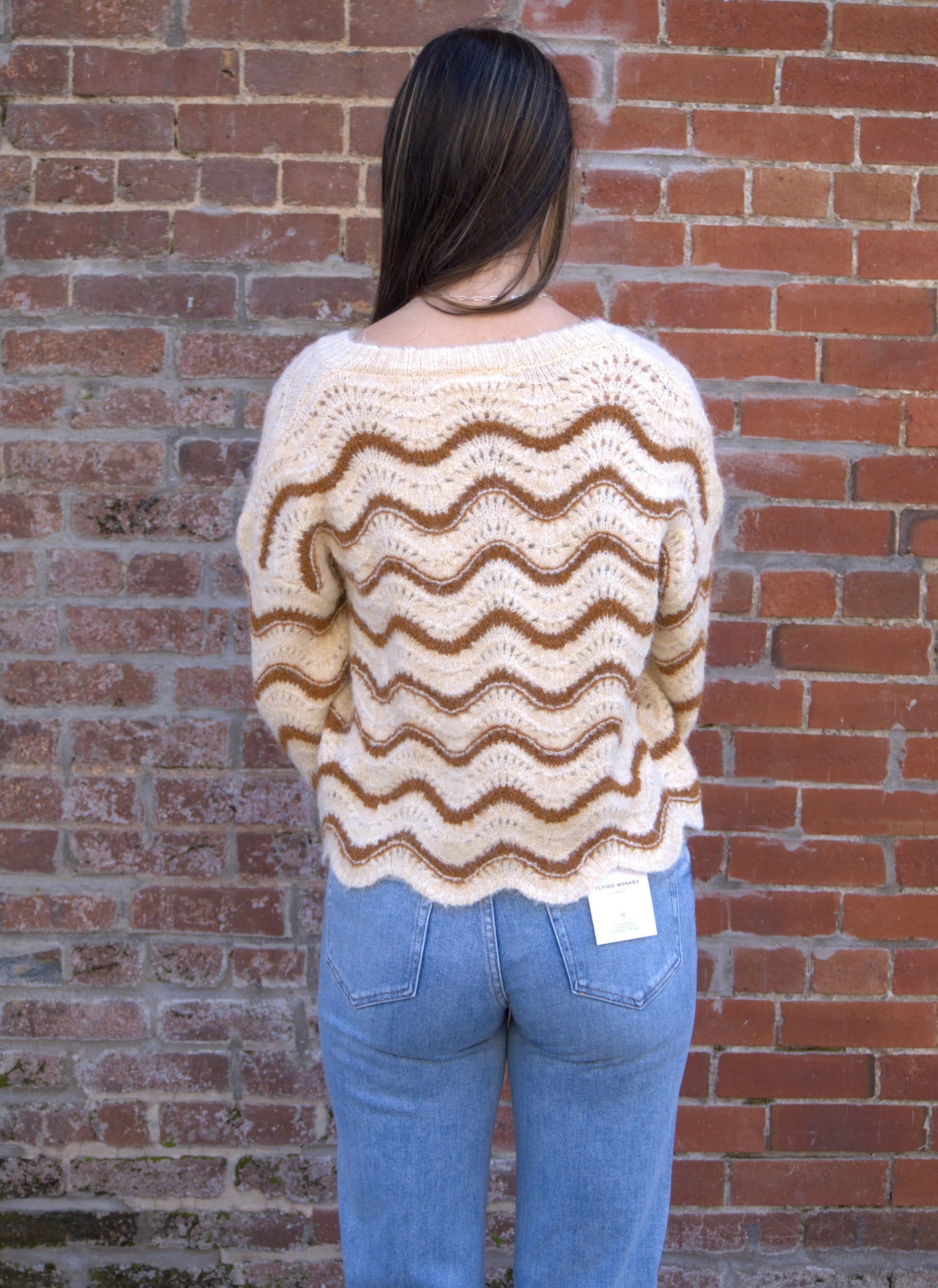 Cinnamon Waves Knit Sweater-clothing,Knit Sweater,Striped,Sweater,Sweaters,Top,Tops,Women,women's-[option4]-[option5]-[option6]-Bella Bliss Boutique in Texas