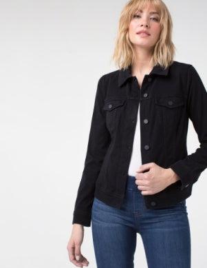 Classic Powerflex Denim Jacket-Black Rinse, clothing, Coats & Jackets, denim, Denim Jacket, jacket, Outerwear, Powerflex, Women, women's-S-[option4]-[option5]-[option6]-Bella Bliss Boutique in Texas