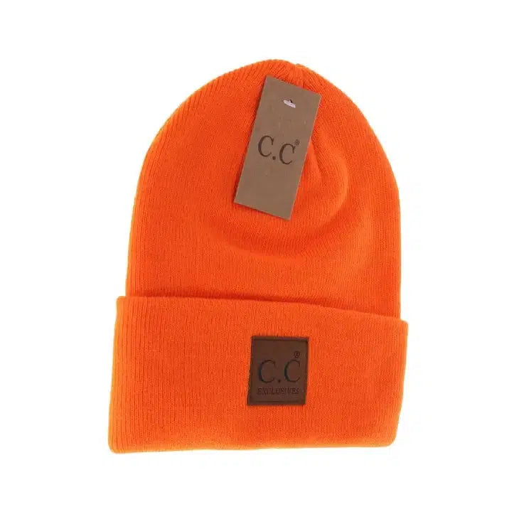 Classic Unisex Beanie-Accessories, Beanie, Black, Brown, Burgundy, Charcoal, Fuchsia, Men's, navy, Neon Orange, Unisex, Women, women's-Neon Orange-[option4]-[option5]-[option6]-Bella Bliss Boutique in Texas